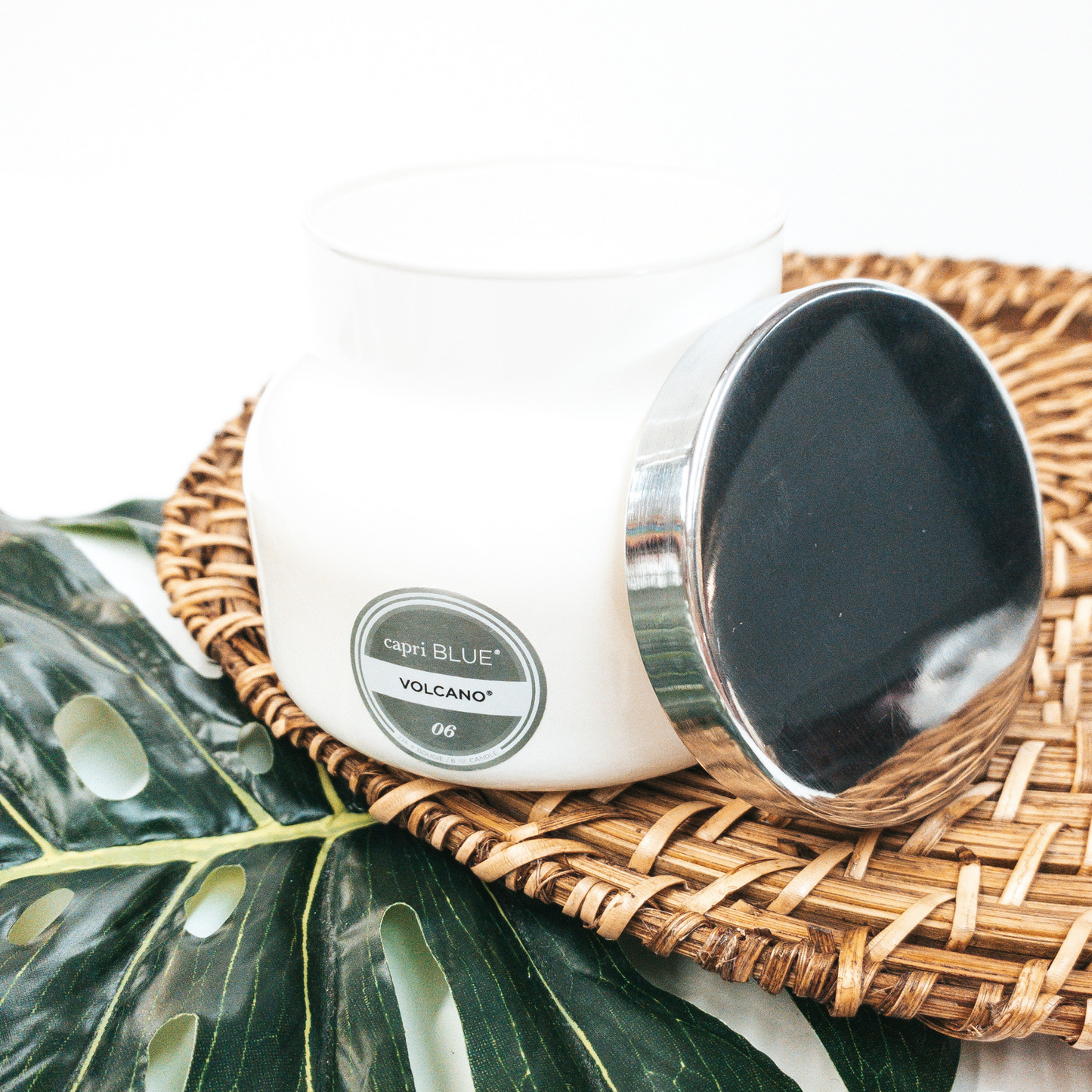 Capri Blue | 8 oz. Petite Jar Candle in White | Volcano