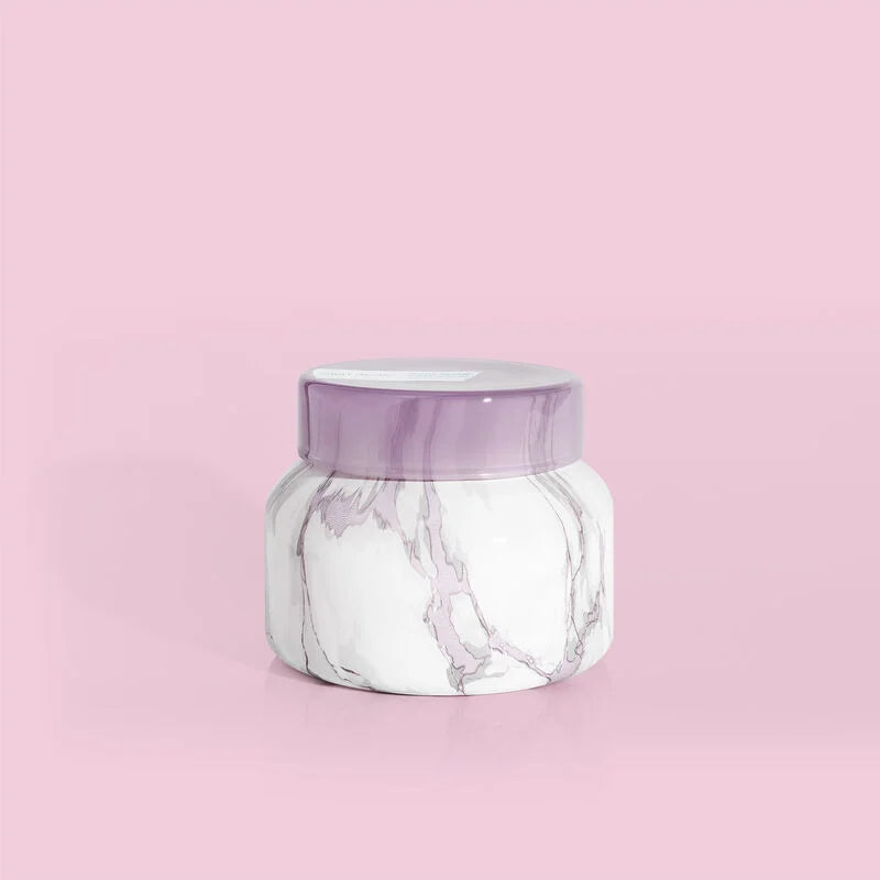 Capri Blue | 8 oz. Marble Petite Jar Candle in Amethyst | Aloha Orchid