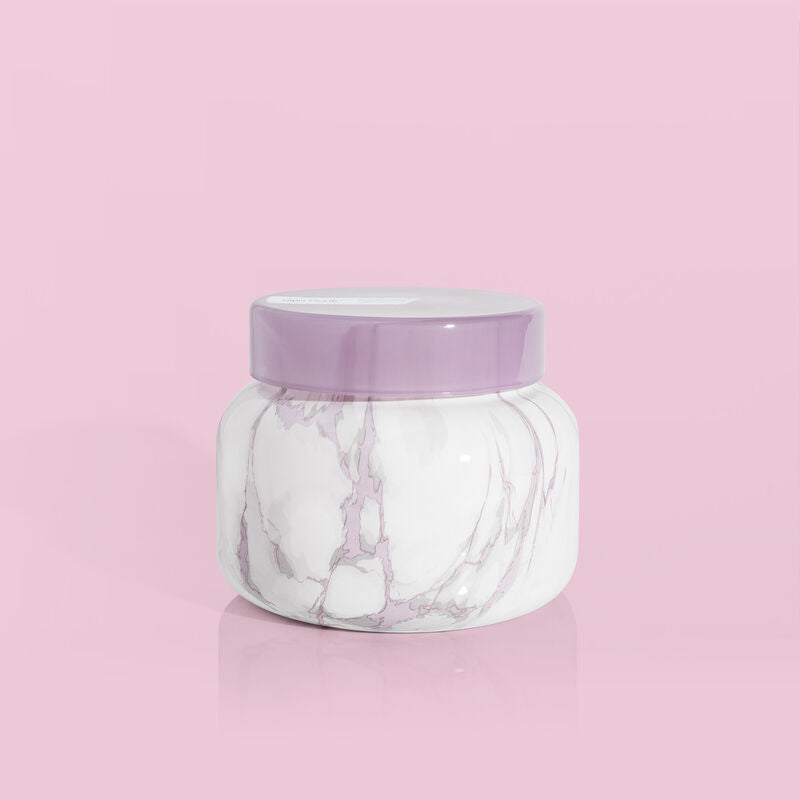 Capri Blue | 19 oz. Marble Jar Candle in Amethyst | Aloha Orchid