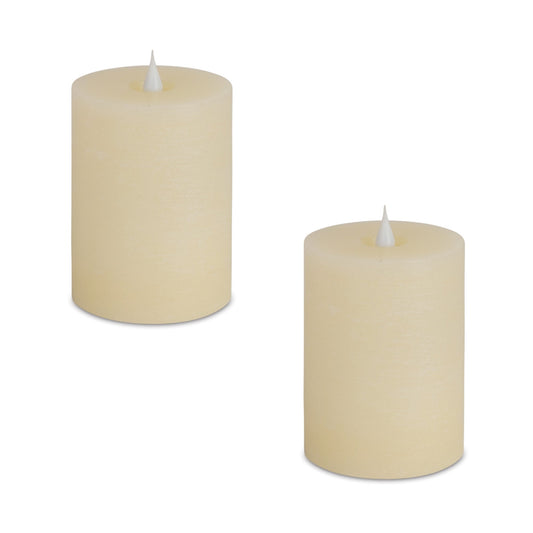 Biege Simplux Designer LED Candle with Remote, Set of 2