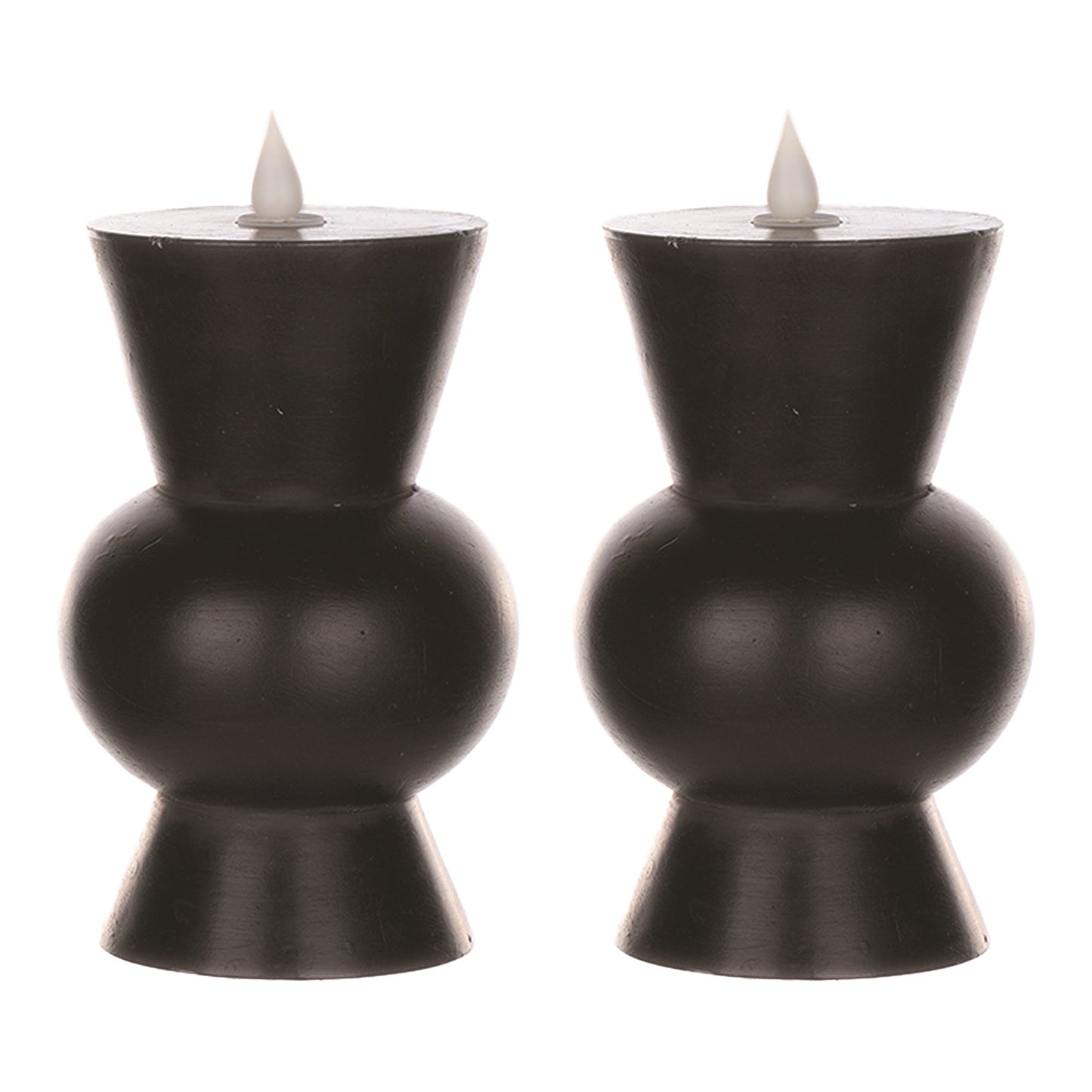 Black Simplux Designer 3.5" x 5.5" LED Candle with remote, Set of 2