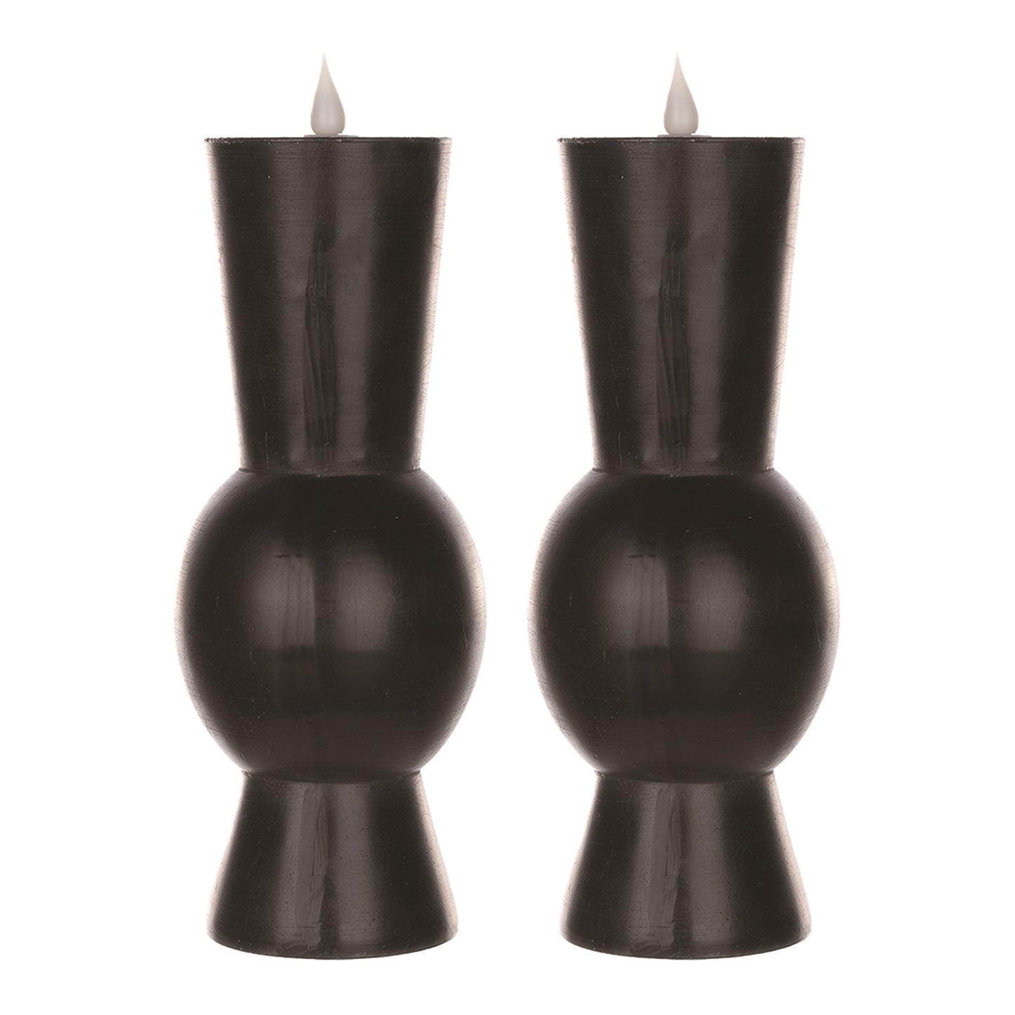 Black Simplux Designer 3.5" x 9.25" LED Candle with remote, Set of 2
