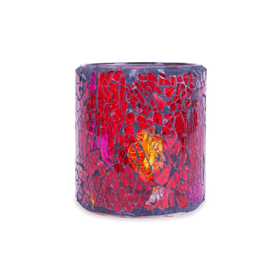 Candles Red/Gold Hollowick Crackle Glass Votive Lamp