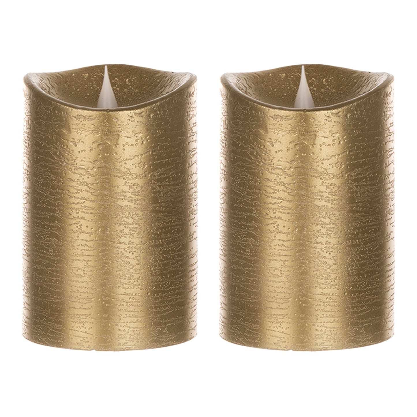 Gold Simplux 3.5" x 5.5" Designer LED Candle with remote, Set of 2