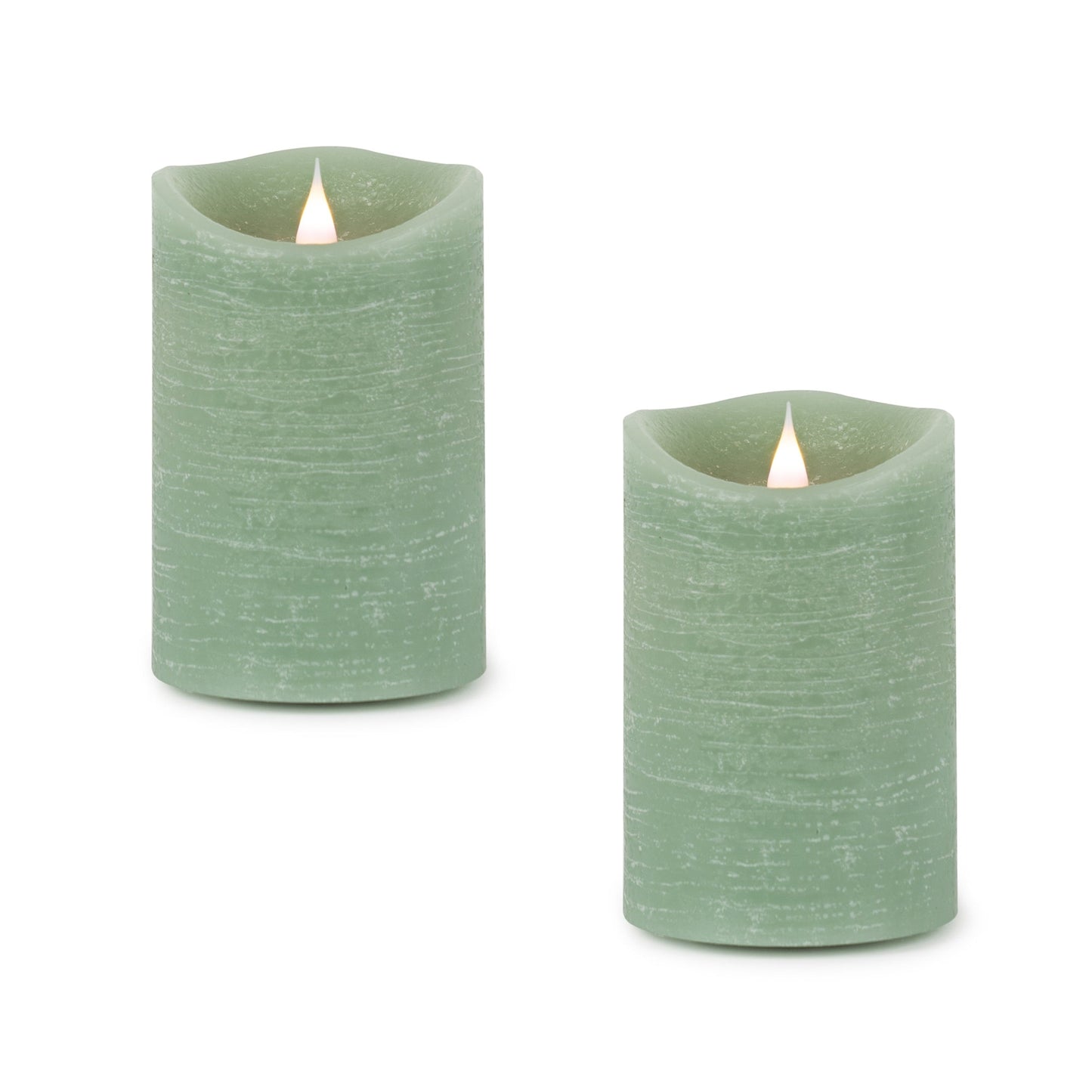 Green Simplux LED Designer Wax Candle with Remote, Set of 2
