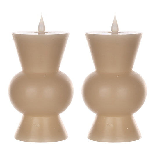 Grey 3.5" x 5.5" Simplux Designer LED Candle with remote, Set of 2