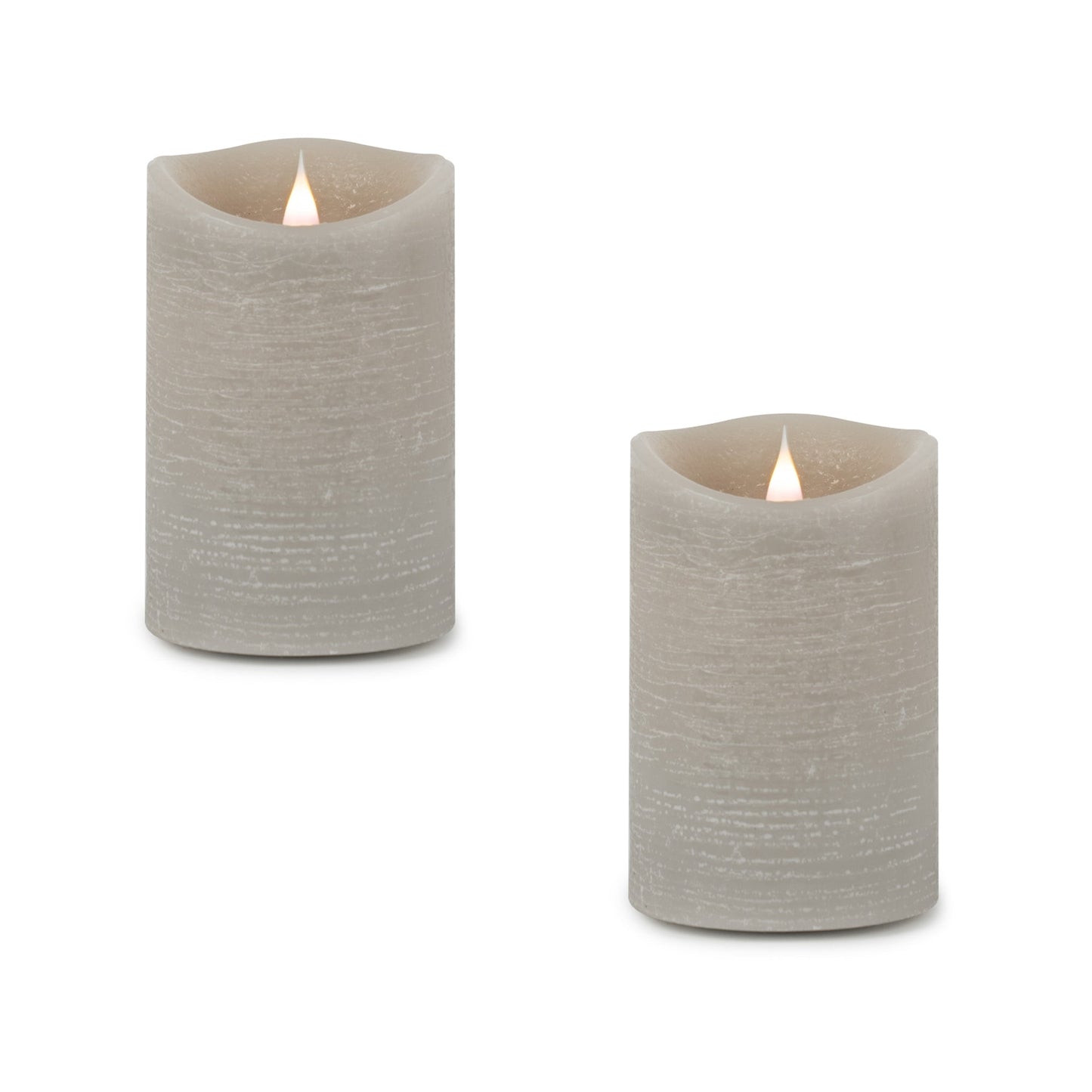 Grey Simplux LED Designer Wax Candle with Remote, Set of 2