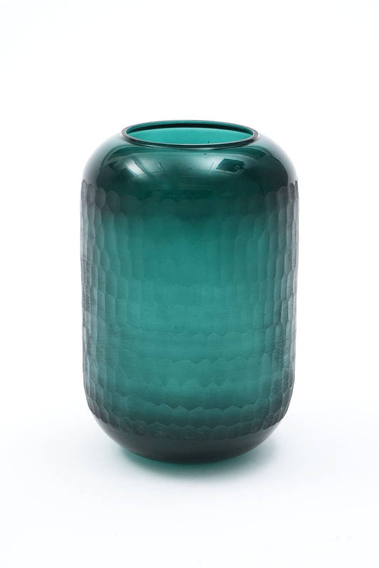 Honeycomb Etched Broad Vase - Candles
