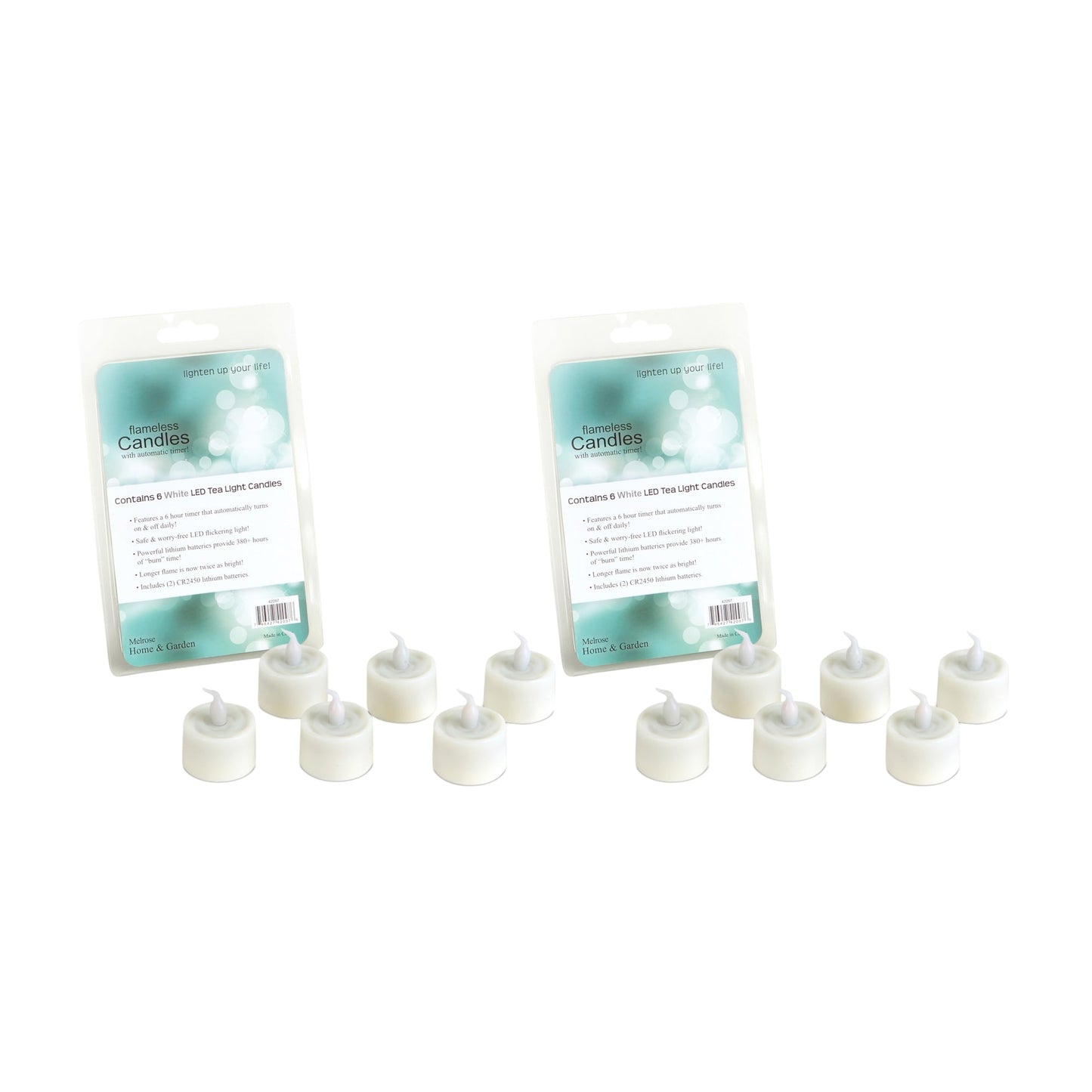 LED Flicketing Tea Light Candle, Set of 12