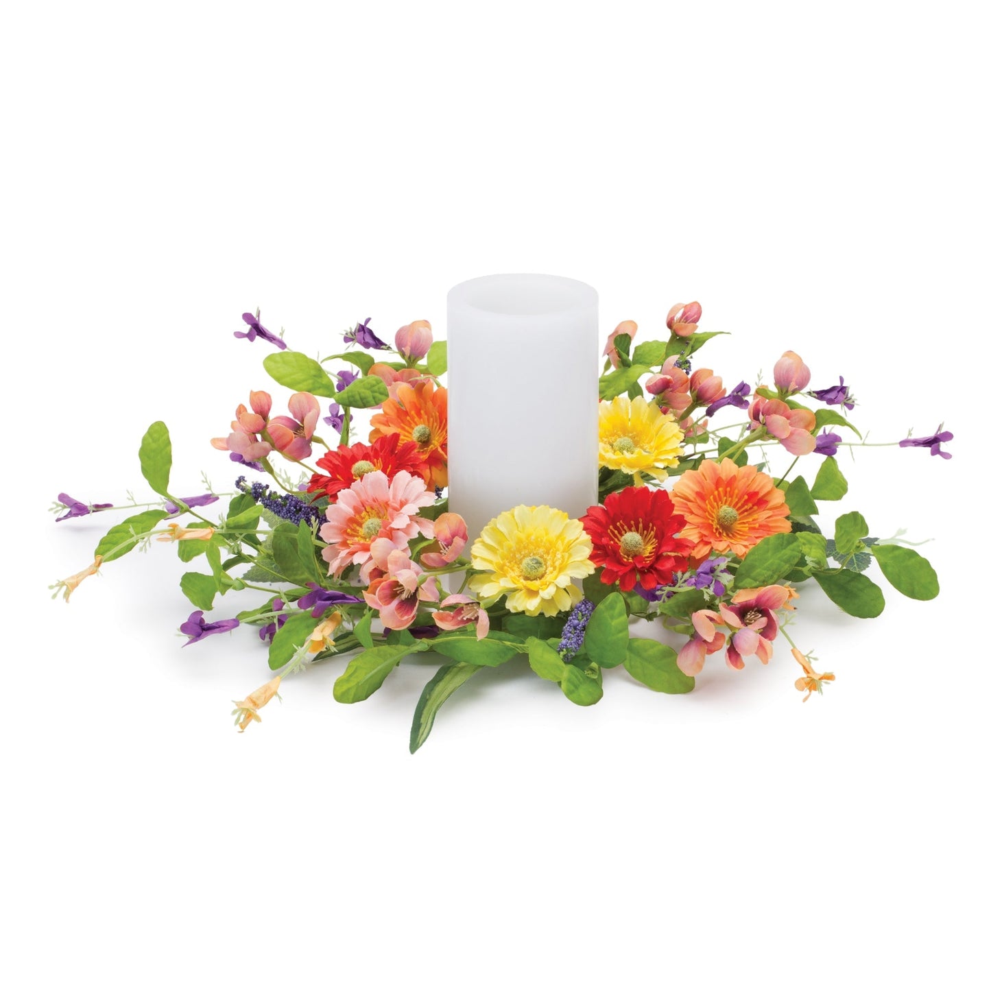 Mixed Floral 13.5"D Candle Ring
