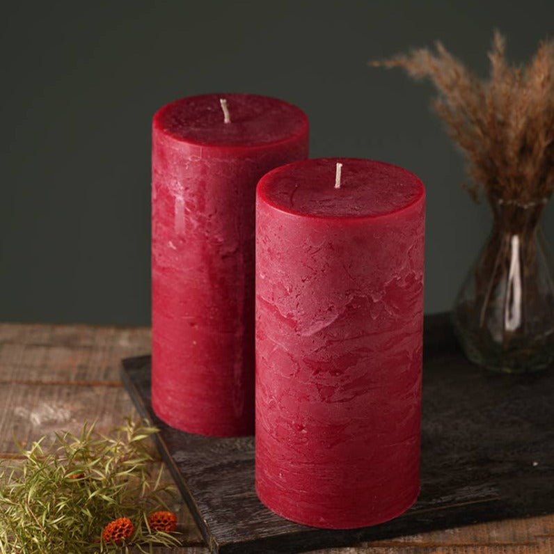Rustic Pillar Candle, Set of 2