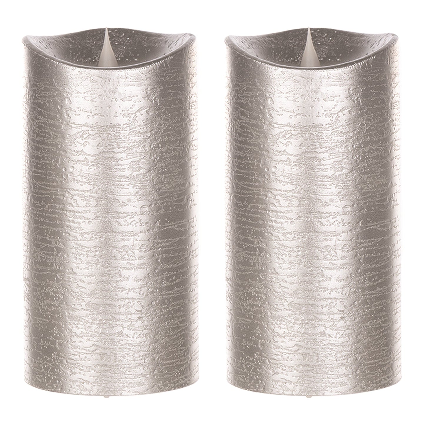 Silver Simplux Designer LED Candle with remote, Set of 2 3.5" x 7.5"