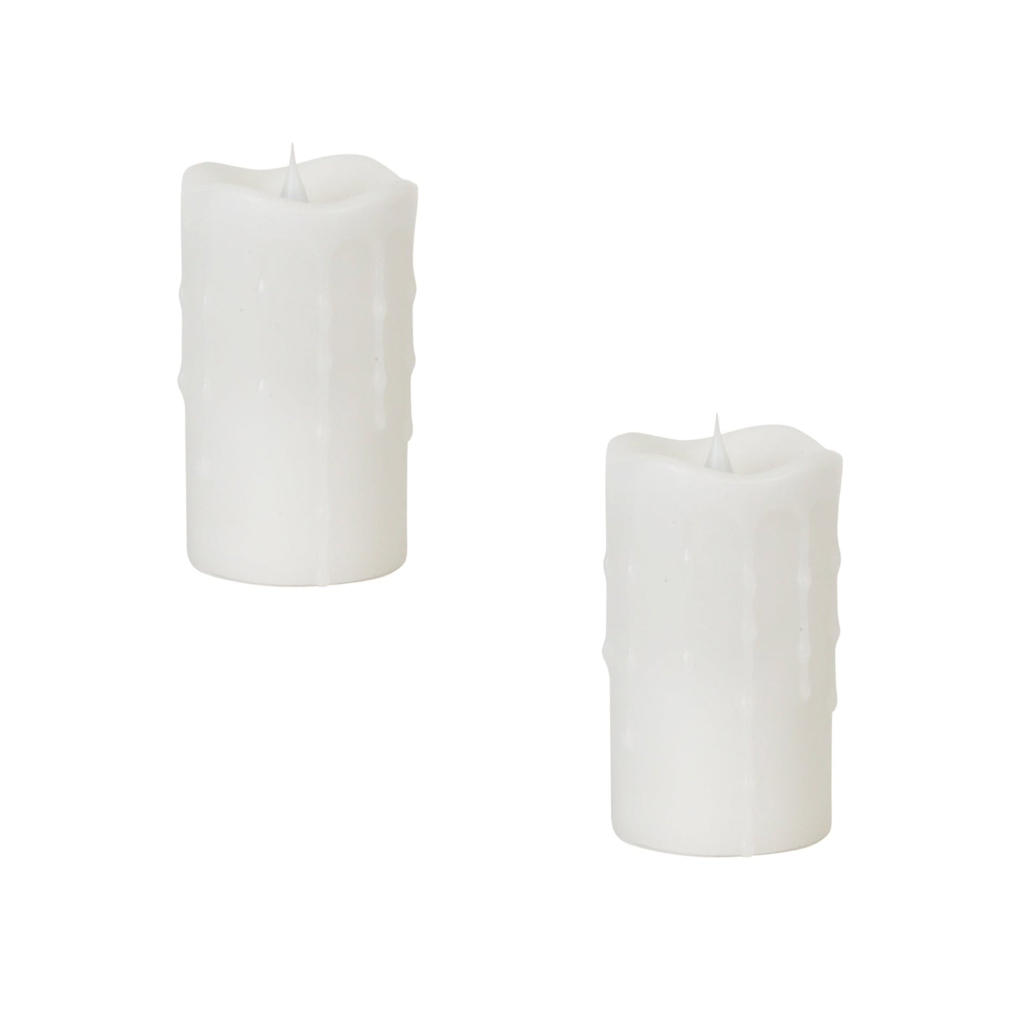 Simplux Designer LED Dripping Candle with Moving Flame and Remote (Set of 2) 3"Dx5"H